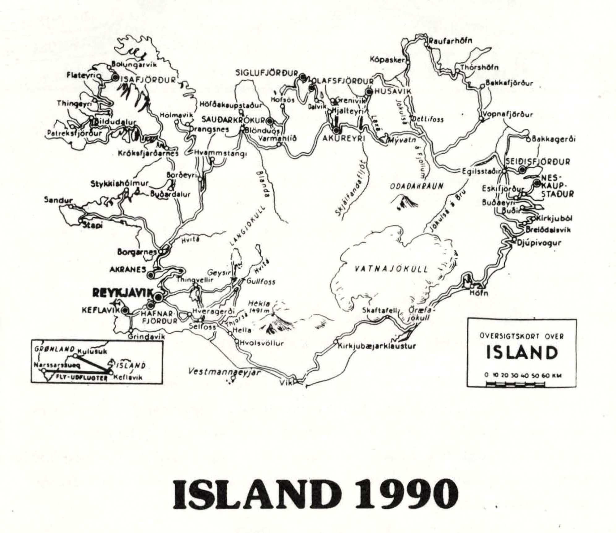 Kort over Island